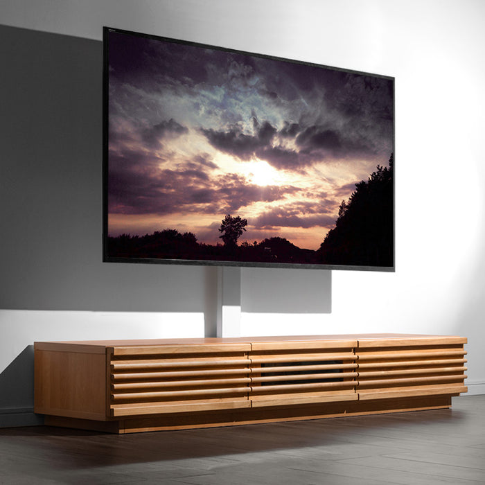 “置かない” テレビスタンド 完成品 日本製 上下/左右 首振り 32～65インチ対応  壁寄せ【超大型商品】〔33010229〕