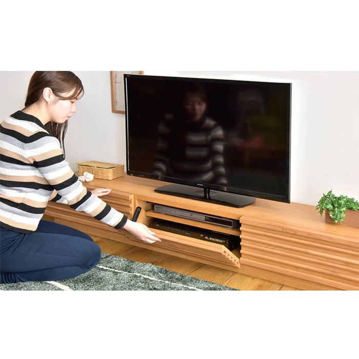 ［幅210cm］ アルダー無垢 国産 完成品 テレビ台 ロータイプ *ダリア-TG*【玄関渡し】【超大型商品】 〔38700011〕