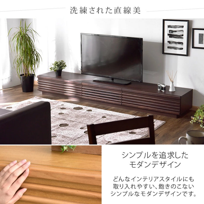 ［幅210cm］ アルダー無垢 国産 完成品 テレビ台 ロータイプ *ダリア-TG*【玄関渡し】【超大型商品】 〔38700011〕