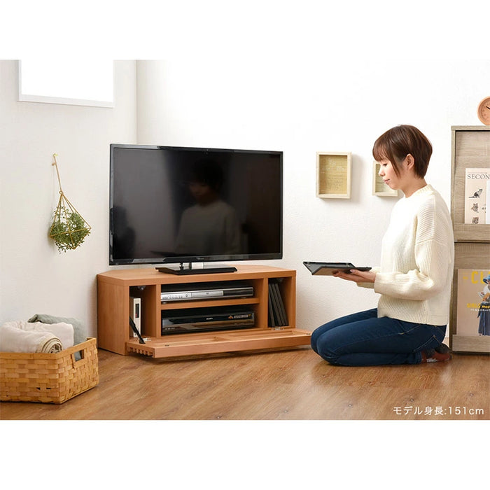 ［幅80cm］ アルダー無垢 国産 完成品 コーナーテレビ台 *ダリア-TG* 〔38700022〕