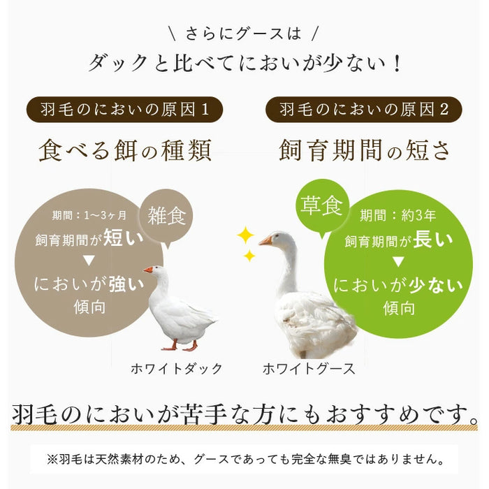 [セミダブル] コインランドリーで洗える羽毛布団 ホワイトグースダウン93％ CILゴールドラベル 36マス立体キルト 400dp以上 かさ高165mm以上 7年保証 日本製 ウォッシャブル〔39100154〕