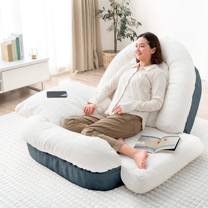 ≪ZIP!とぼる部屋で紹介≫ ヒナに転生(R) 3way ソファベッド 18段階ギア 洗えるカバー 折りたたみ 1人掛け クッション付 座椅子〔15210180〕