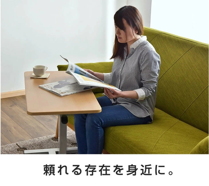 昇降式デスク サイドテーブル ガス圧 キャスター式〔41900005〕