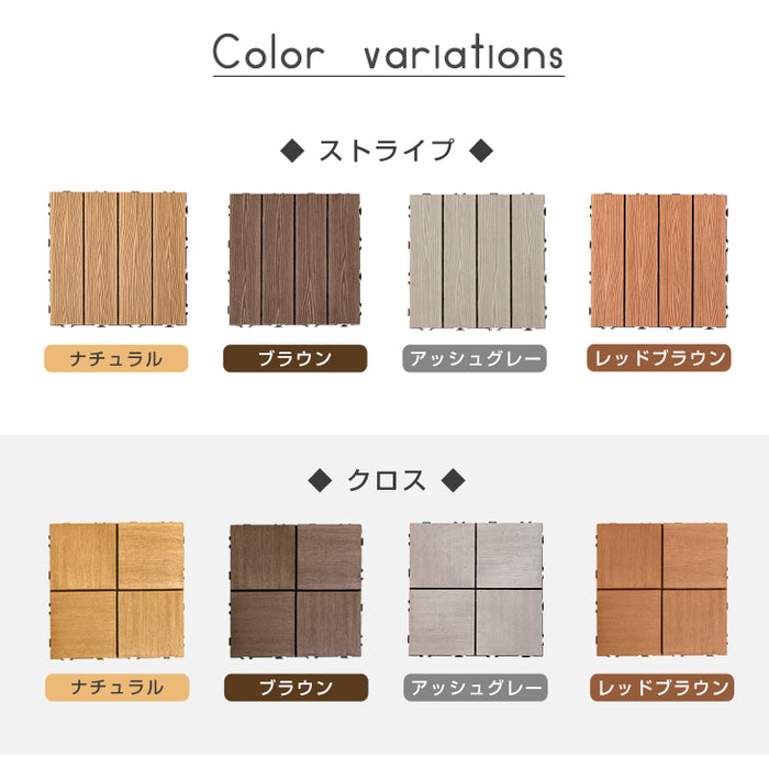 ［54枚］4.8平米用 ウッドパネル 人工木 ウッドタイル ガーデン ガーデニング DIY デッキパネル〔42300001〕