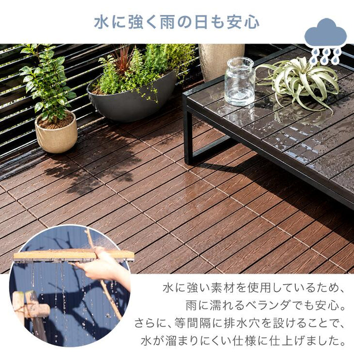 ［108枚 クロス］9.7平米用 ウッドパネル 人工木 ウッドタイル ガーデン ガーデニング DIY デッキパネル〔42300003a〕