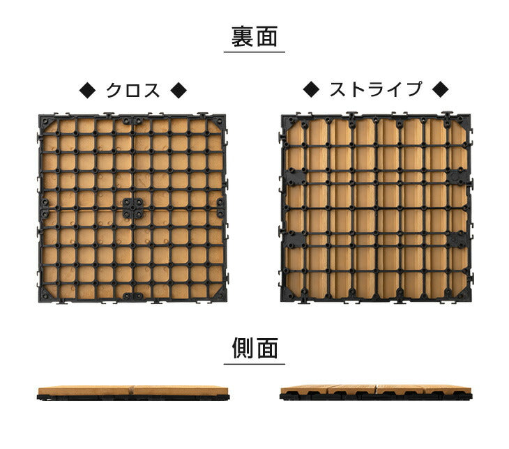 ［27枚］2.4平米用 ウッドパネル 人工木 ウッドタイル ガーデン ガーデニング DIY デッキパネル〔42300000〕