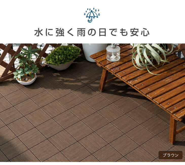 ［27枚］超高耐久800kg 人工木 ウッドパネル ジョイント式 DIY〔4230000023〕