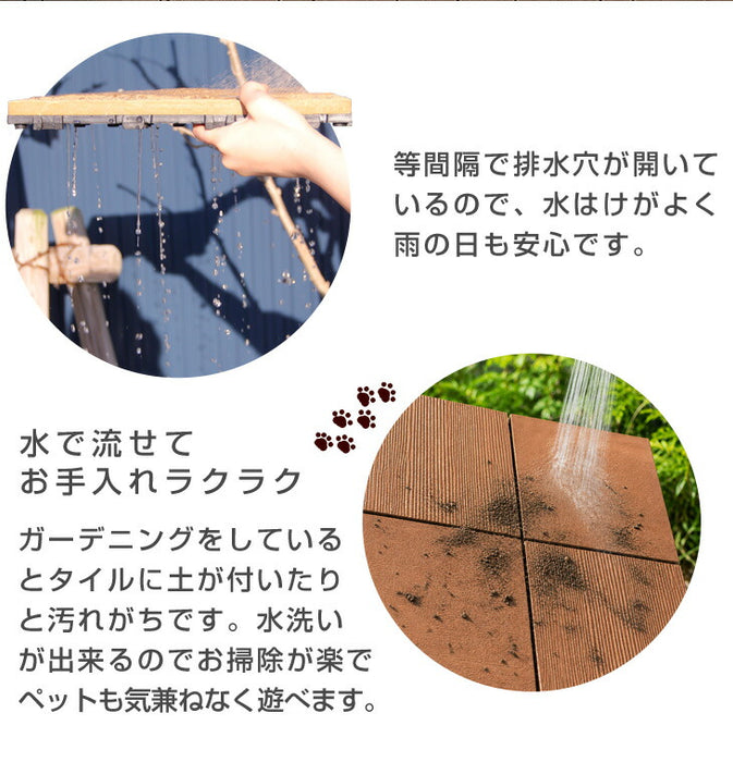 ［27枚］超高耐久800kg 人工木 ウッドパネル ジョイント式 DIY〔4230000023〕
