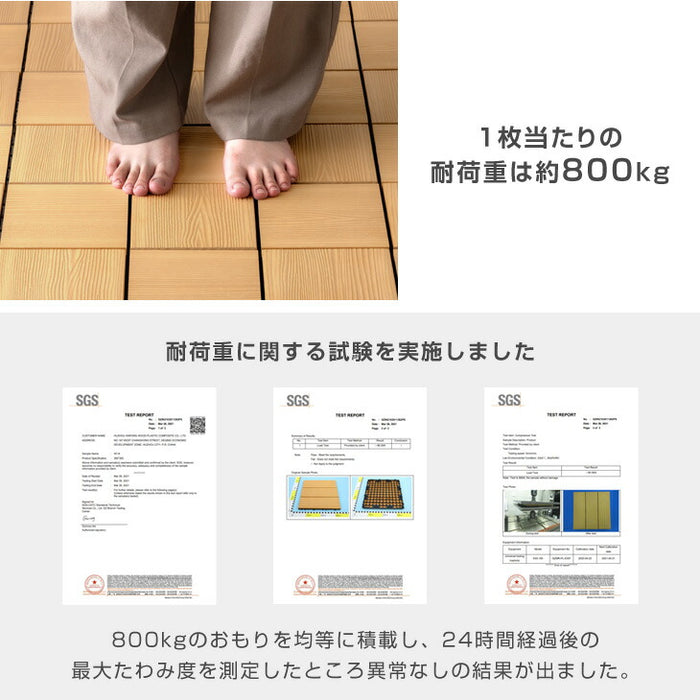［27枚］超高耐久800kg 人工木 ウッドパネル ジョイント式 DIY〔4230000023〕
