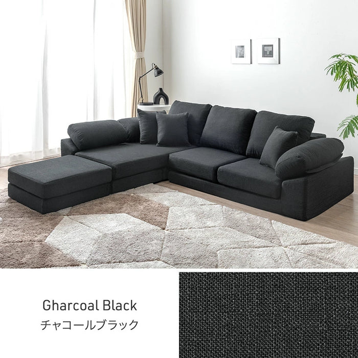 洗える カバーリング ローソファ 3人掛け 圧縮 カウチ ソファ カウチソファ コーナーソファ フロアソファ〔42500125〕