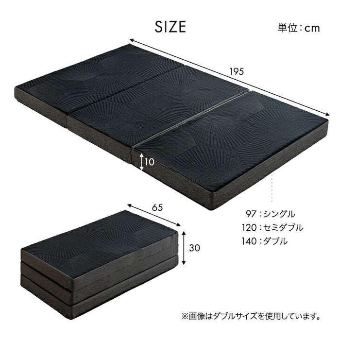 ［シングル］スーパーハード450N 高反発 2層 マットレス Goo3D《グッスリード》 三つ折り 10cm 洗えるカバー 3ゾーン 高反発マットレス 三つ折りマットレス 硬め 折りたたみ〔43300175〕