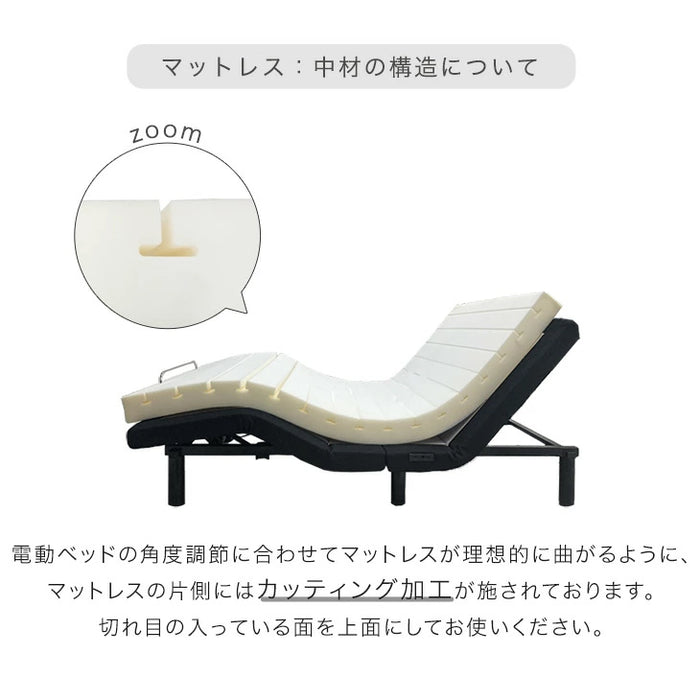 ［ダブル マットレス単品］電動ベッド専用 高反発 ウレタン マットレス 〔43300197〕