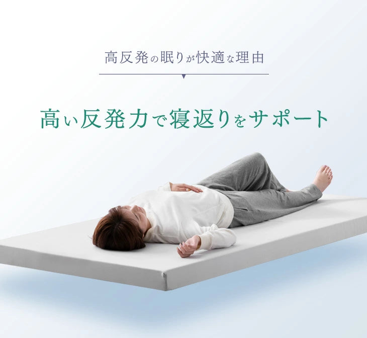 ［ダブル］まるでタンスの収納力 大容量 収納ベッド 高反発マットレスセット 2コンセント 宮棚 三つ折り マットレス 引き出し〔99900478〕