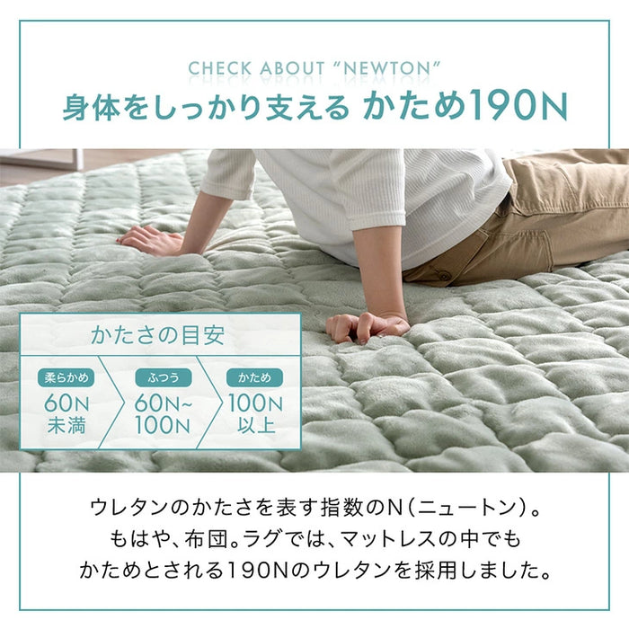 [3畳] もはや、布団。超極厚100mm 洗える カバーリングラグ 高反発 カバー付き 絨毯 防音 抗菌 防臭 防ダニ おしゃれ〔43310060〕