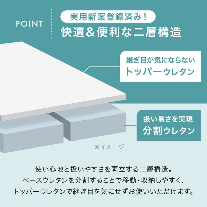 [3畳] もはや、布団。超極厚100mm 洗える カバーリングラグ 高反発 カバー付き 絨毯 防音 抗菌 防臭 防ダニ おしゃれ〔43310060〕