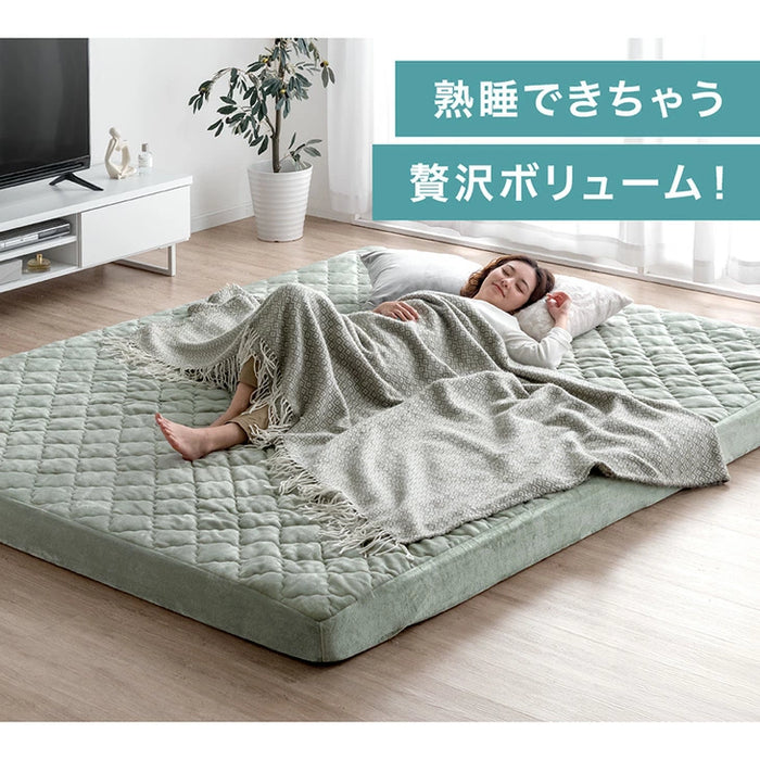 [3畳] もはや、布団。超極厚100mm 洗える カバーリングラグ 高反発 カバー付き 絨毯 防音 抗菌 防臭 防ダニ おしゃれ〔43310060〕