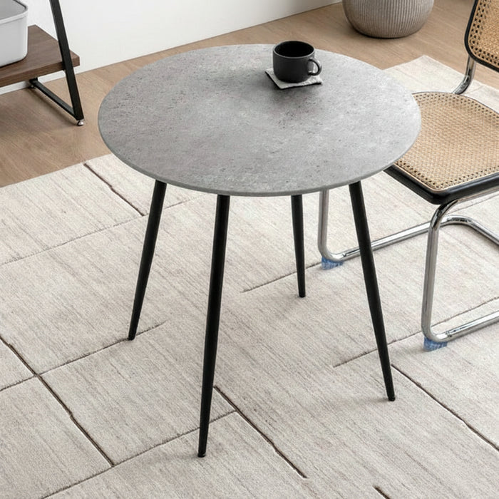 2人掛け ダイニング丸テーブル 幅70cm 単品 コンパクト 大理石調 カフェテーブル〔45400105〕