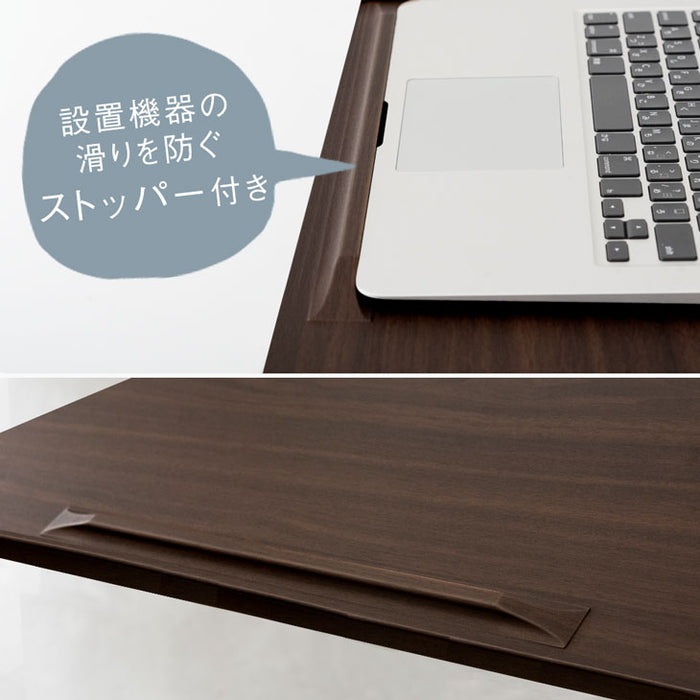 片手でワンタッチ 角度調整 昇降式 サイドテーブル ガス圧式 無段階 高さ調節  レバー式〔45400112〕