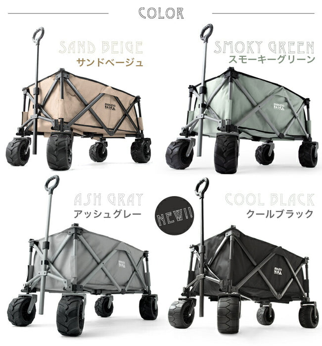 ［100L］キャリーカート ノーパンクタイヤ 折りたたみ 耐荷重150kg アウトドアワゴン〔45600000〕