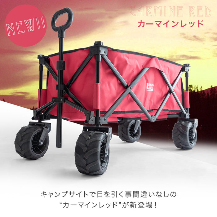 ［100L］キャリーカート ノーパンクタイヤ 折りたたみ 耐荷重150kg アウトドアワゴン〔45600000〕