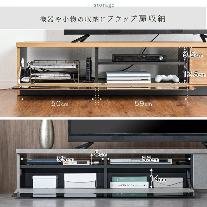 ［幅174cm Aタイプ］ 国産 完成品 テレビ台 木製 テレビボード 背面収納 コード収納 ロータイプ TV台 おしゃれ【超大型商品】〔49100017a〕