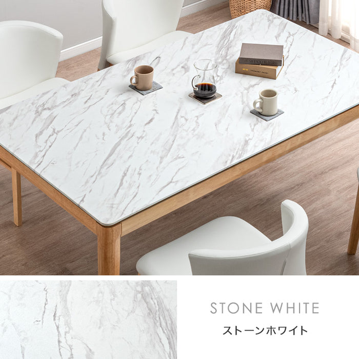 [幅160cm] 大理石調 ダイニングテーブル 単品 4人掛け マーブル柄【超大型商品】〔49100021〕