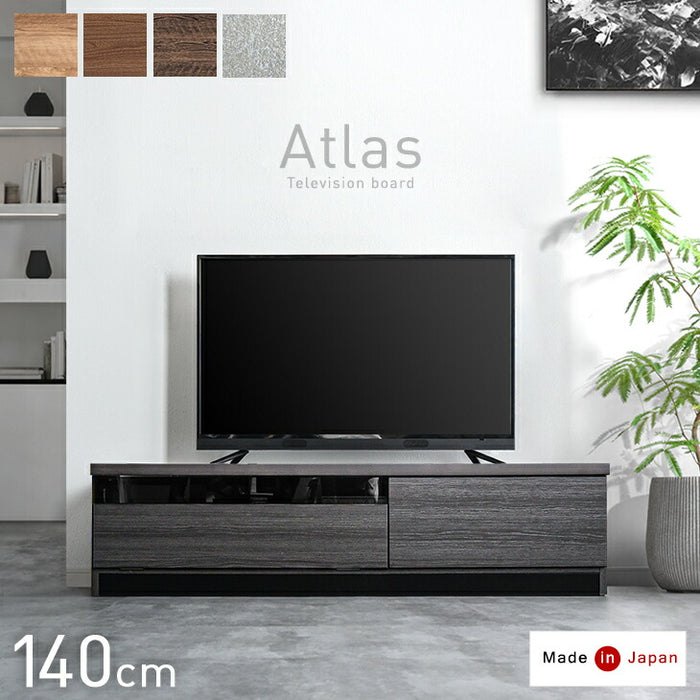 ［幅140cm Bタイプ］配線スッキリ テレビ台 ローボード 国産 完成品 *アトラス-TG* 木製 ロータイプ 背面収納 コード収納〔49100055b〕