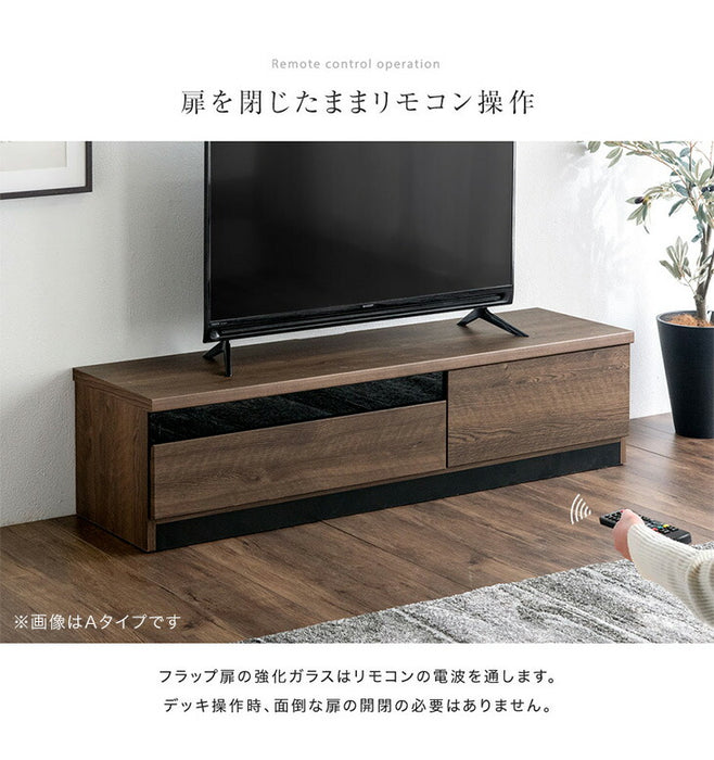 ［幅140cm Bタイプ］配線スッキリ テレビ台 ローボード 国産 完成品 *アトラス-TG* 木製 ロータイプ 背面収納 コード収納〔49100055b〕