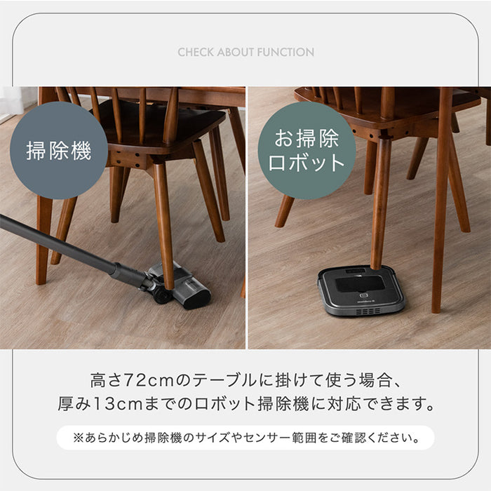 ［単脚］テーブルに掛けられる ダイニングチェア 回転式 お掃除ロボット対応 木製 キズ防止フェルト 天然木〔49600188〕