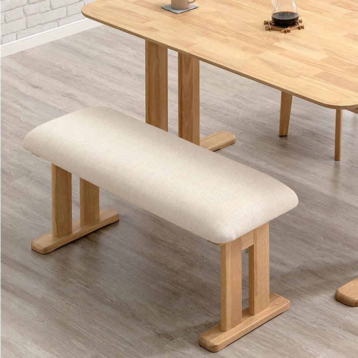 3人掛け ダイニングベンチ 100cm 単品 長椅子 ファブリック ベンチチェア 〔49600193〕