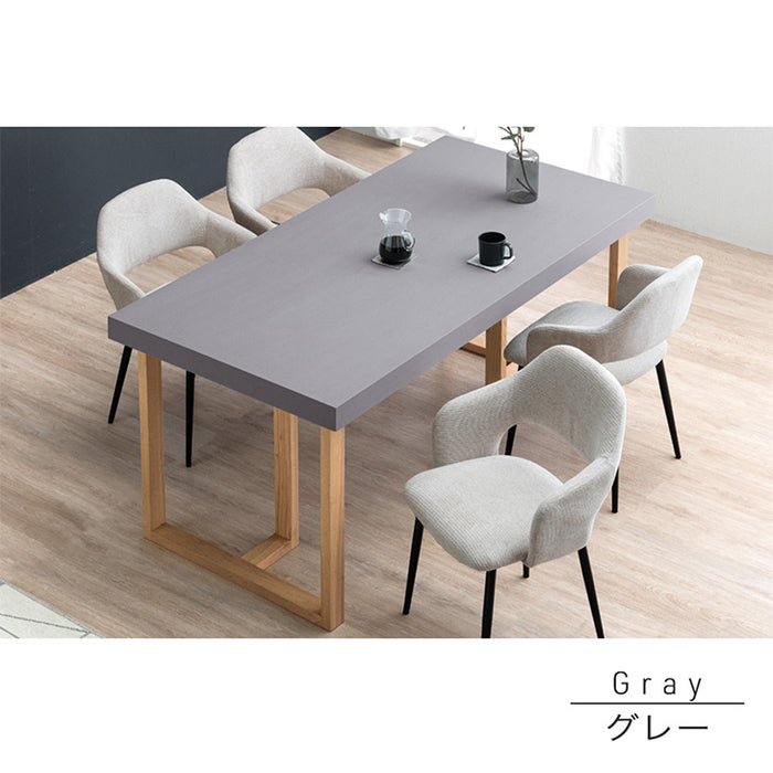 [幅160cm] モルタル調 ダイニングテーブル 単品 4人掛け 天然木 長方形【超大型商品】〔49600245〕
