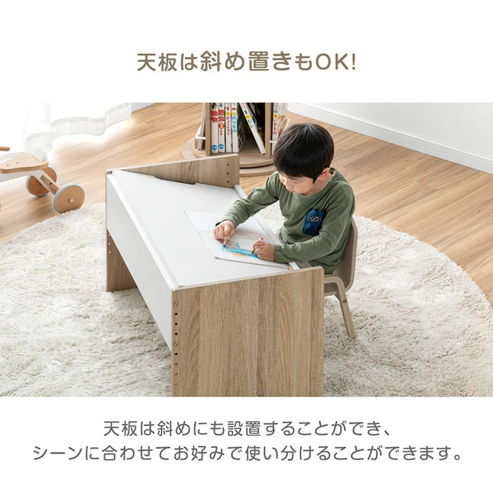 プレイテーブル 単品 高さ調節 キッズデスク ロータイプ 学習机 ローテーブル〔49600369〕