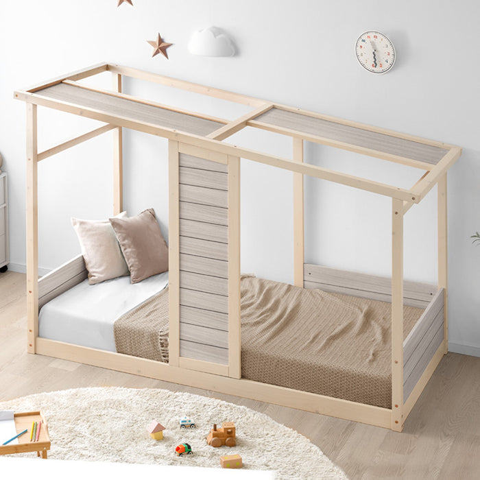 コテージ型 キッズベッド 木製 シングル 子供ベッド 子供部屋 おしゃれ HIDE-A COTTAGE【超大型商品】〔49600383〕