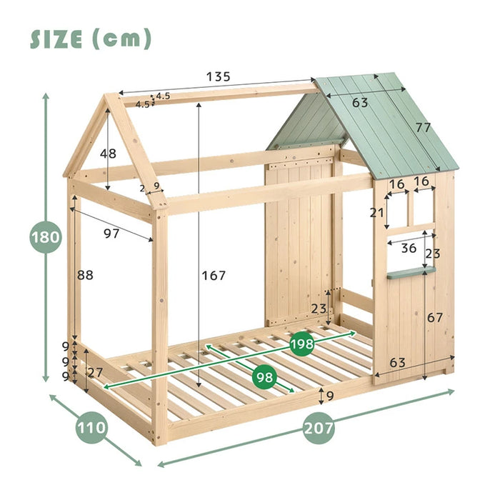 秘密基地になる キッズベッド 屋根付き 左右組み替えOK ロータイプ HIDE-A ROOF【搬入設置込み】【超大型商品】〔99900167〕