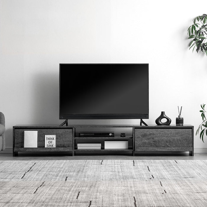 ［幅180］テレビ台 収納 ローボード テレビボード ロータイプ 大容量 木目調 木製〔49600418〕