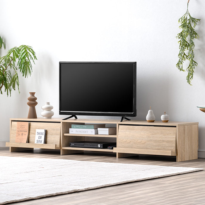 ［幅180］テレビ台 収納 ローボード テレビボード ロータイプ 大容量 木目調 木製〔49600418〕