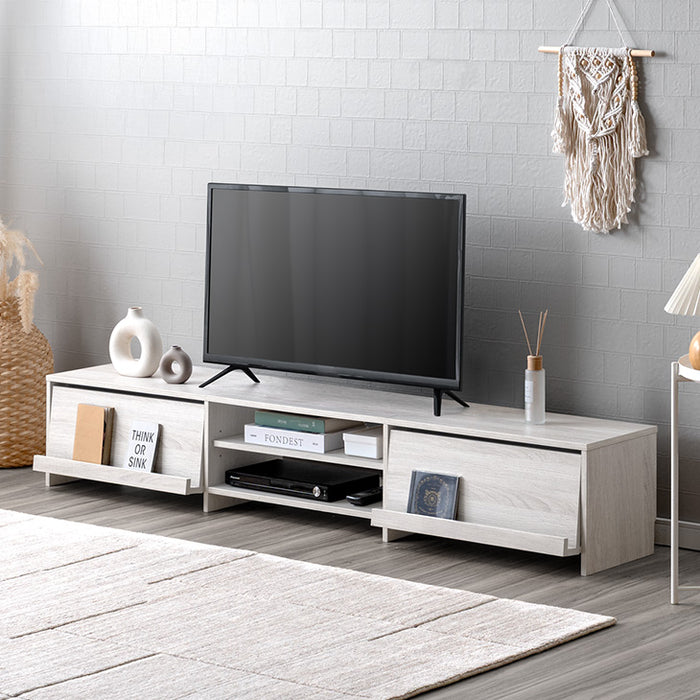 ［幅180］テレビ台 収納 ローボード テレビボード ロータイプ 大容量 木目調 木製〔49600418〕