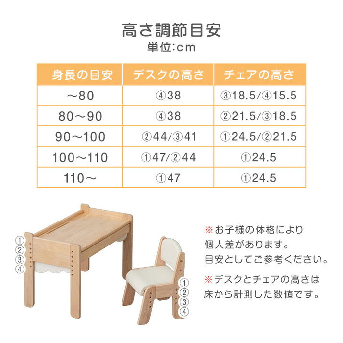 ［通常タイプ］現役ママが考えた キッズデスク チェアセット 高さ調整 引出し付 タブレットスタンド 木製 勉強机〔49600907〕