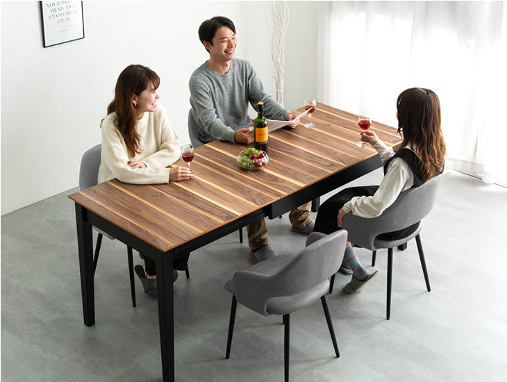 3段階 伸長式 ダイニングテーブル 5点セット 4～6人掛け 幅120-150-180 木目 伸縮 おしゃれ〔49601194〕