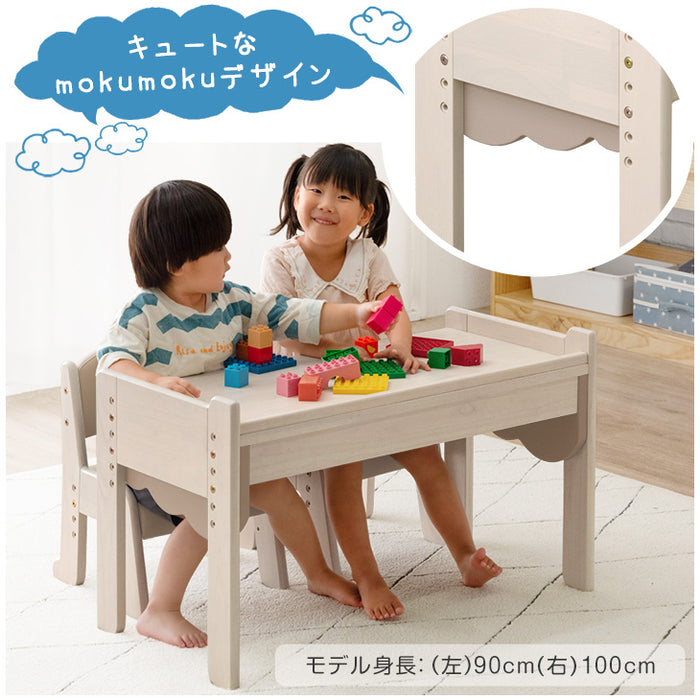 ［ワイドタイプ］現役ママが考えた キッズデスク チェアセット 高さ調整 引出し付 タブレットスタンド 木製 勉強机〔49604050〕