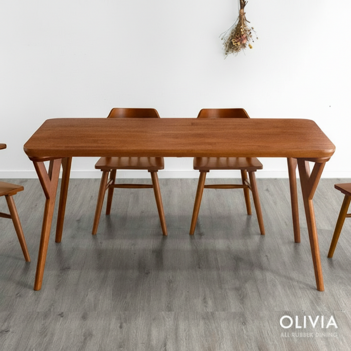 極厚天板 ダイニングテーブル 単品 4人掛け 150×80 天然木 シンプル【超大型商品】〔49610259〕
