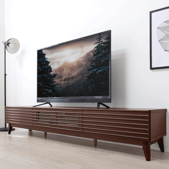 [幅200cm] テレビ台完成品 アッシュ 無垢材 おしゃれ 天然木 ウォールナット デザイン【超大型商品】 〔71020083〕