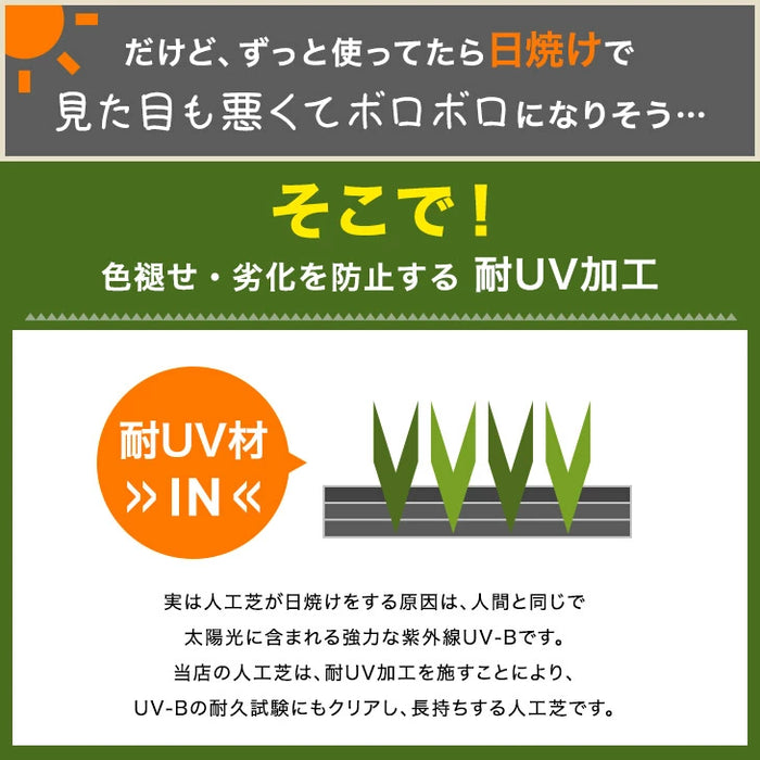 ［2×10m］防炎認定 人工芝 芝丈35mm 47万本/㎡ 屋内外 ロール式 高耐久 防炎 耐UV加工 排水穴付き【超大型商品】〔50900023〕