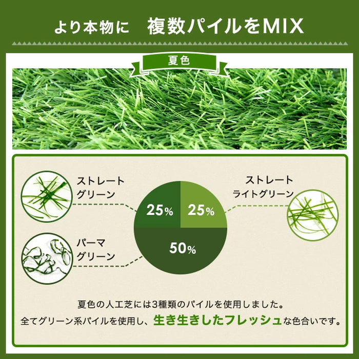 ［2×10m］防炎認定 人工芝 芝丈35mm 47万本/㎡ 屋内外 ロール式 高耐久 防炎 耐UV加工 排水穴付き【超大型商品】〔50900023〕