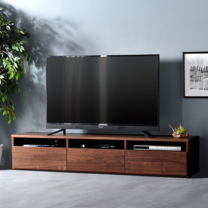 ［幅180cm］テレビ台 日本製 収納 完成品 ロータイプ モルタル調 テレビラック 木製【超大型商品】〔51300002〕