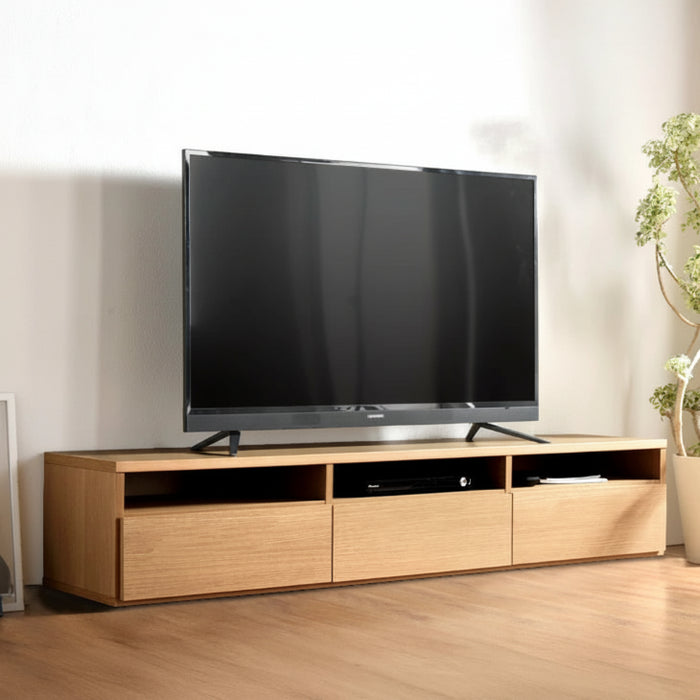 ［幅180cm］テレビ台 日本製 収納 完成品 ロータイプ モルタル調 テレビラック 木製【超大型商品】〔51300002〕