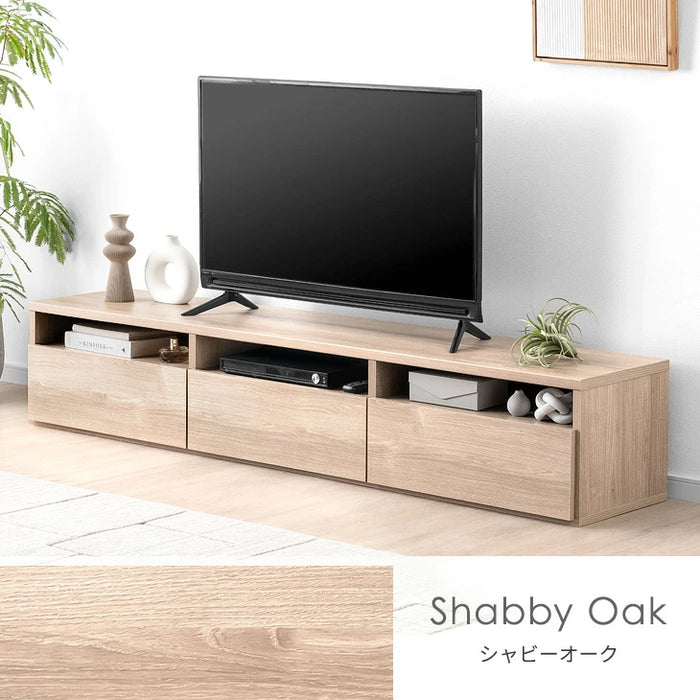 ［幅180cm］テレビ台 日本製 収納 完成品 ロータイプ モルタル調 テレビラック 木製【超大型商品】〔51300002〕