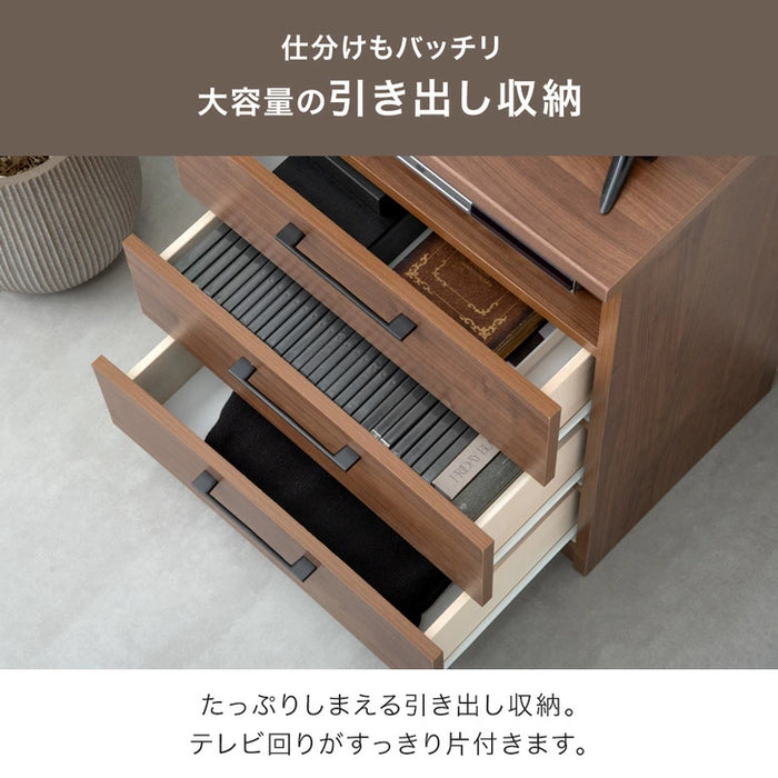 ［幅90］テレビ台 ハイタイプ 完成品 国産 木製 大川家具 テレビラック〔51300003〕