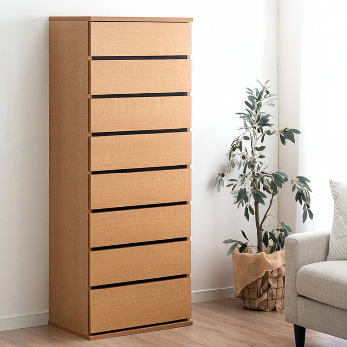 ［幅60］ハイチェスト 8段 国産 完成品 大容量 衣類収納 北欧【超大型商品】〔51300176〕