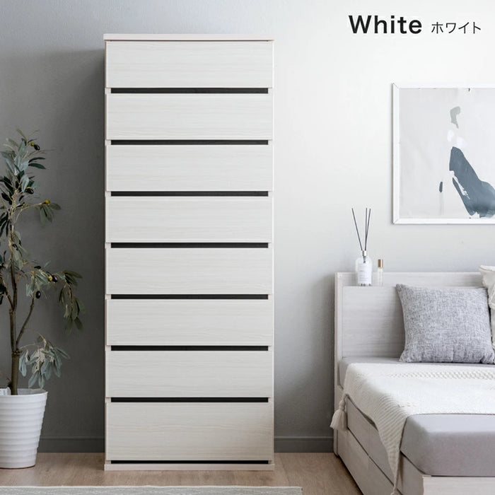 ［幅60］ハイチェスト 8段 国産 完成品 大容量 衣類収納 北欧【超大型商品】〔51300176〕